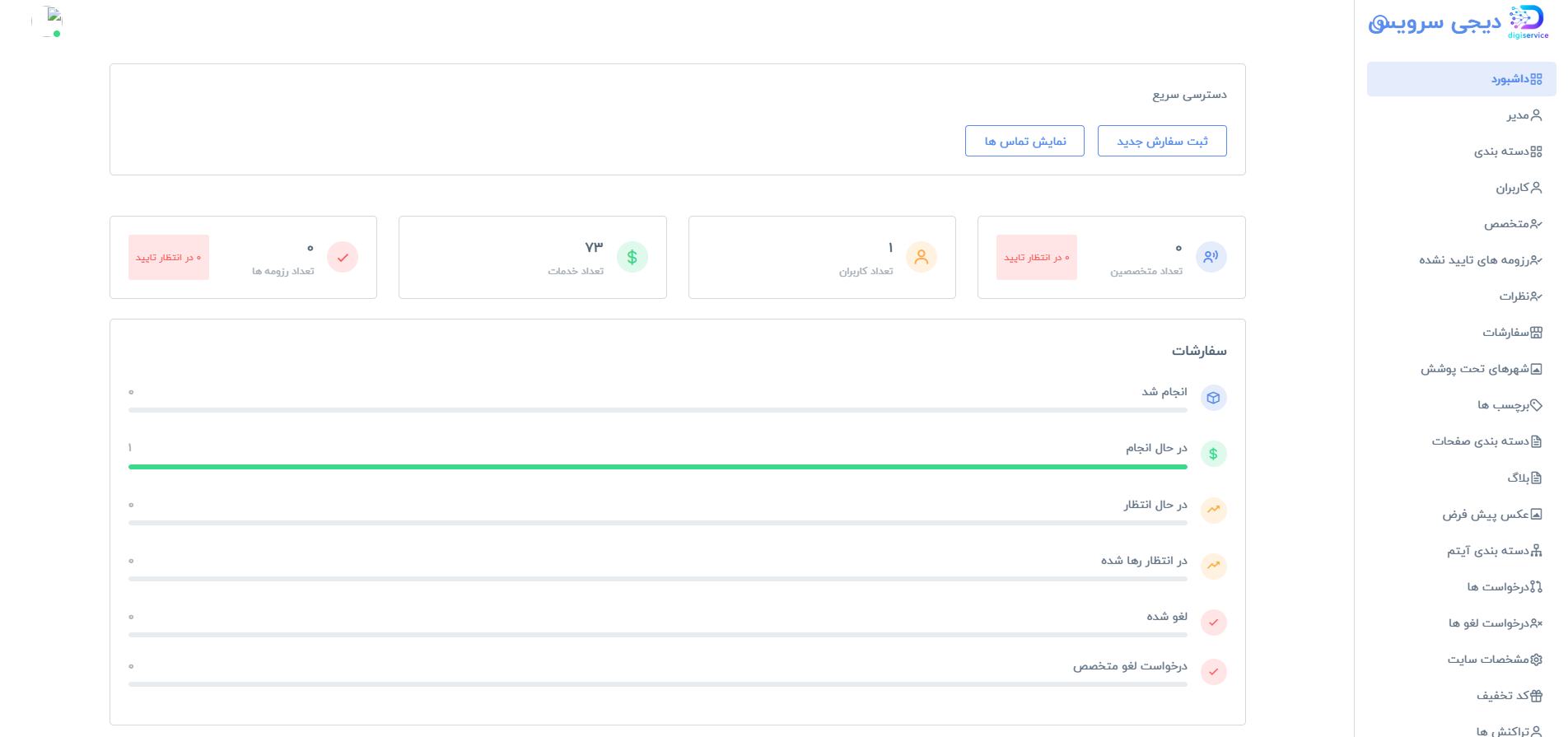 صفحه خدمات دیجیتال